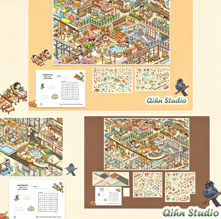 Mortal Travel Collection DIY 3D Scene Stickers Collection - 3 Cute Miniature Scenes