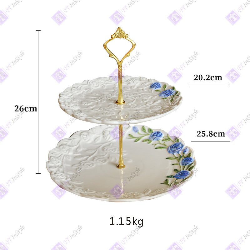瓷器 - 法式花卉甜点盘