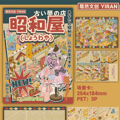 Ancient Floral Scene Stickers DIY 3D Scene Sticker Collection - 4 lovely Miniature Scenes