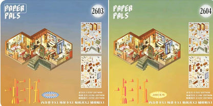 Time Xiaozhu DIY 3D Scene Stickers Collection - 2 Cute Miniature Scenes