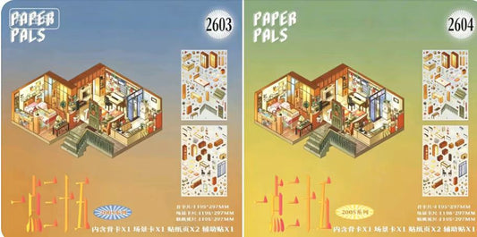 Time Xiaozhu DIY 3D Scene Stickers Collection - 2 Cute Miniature Scenes