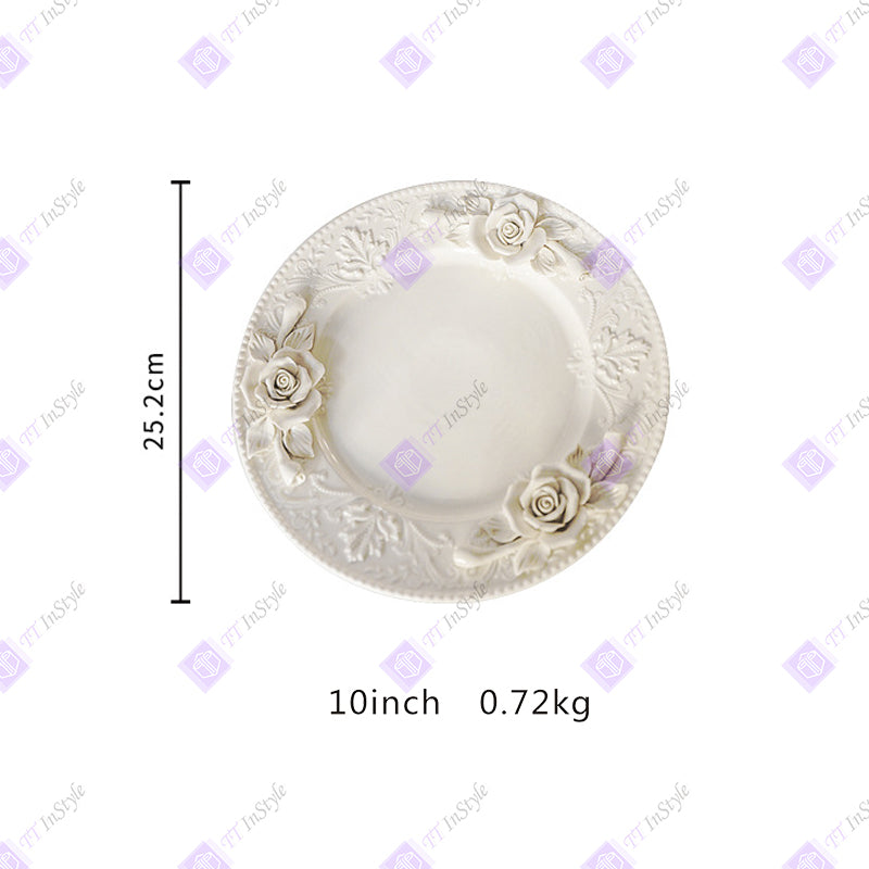 瓷器 - 精美艺术雕刻花卉厨房用具、餐具、茶具