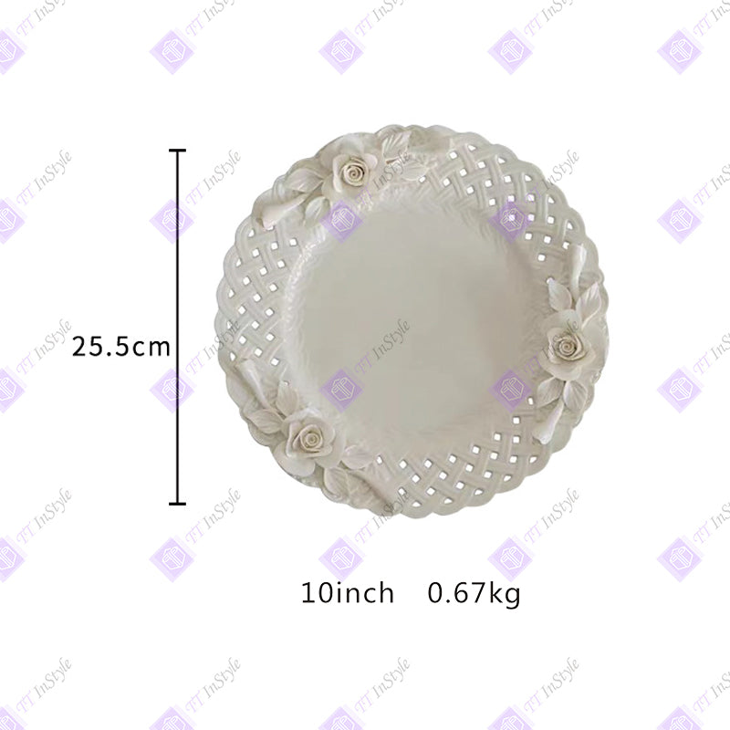 瓷器 - 精美艺术雕刻花卉厨房用具、餐具、茶具