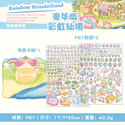 Fantasy World DIY 3D Scene Sticker Collection - 4 Lovely Miniature Scenes