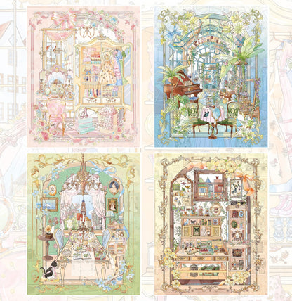 Lily’s Secret Cottage DIY 3D Scene Sticker Collection - 4 lovely Miniature Scenes