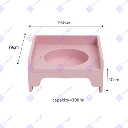 宠物用品 - 优质瓷碗和聚丙烯支架（马卡龙色）
