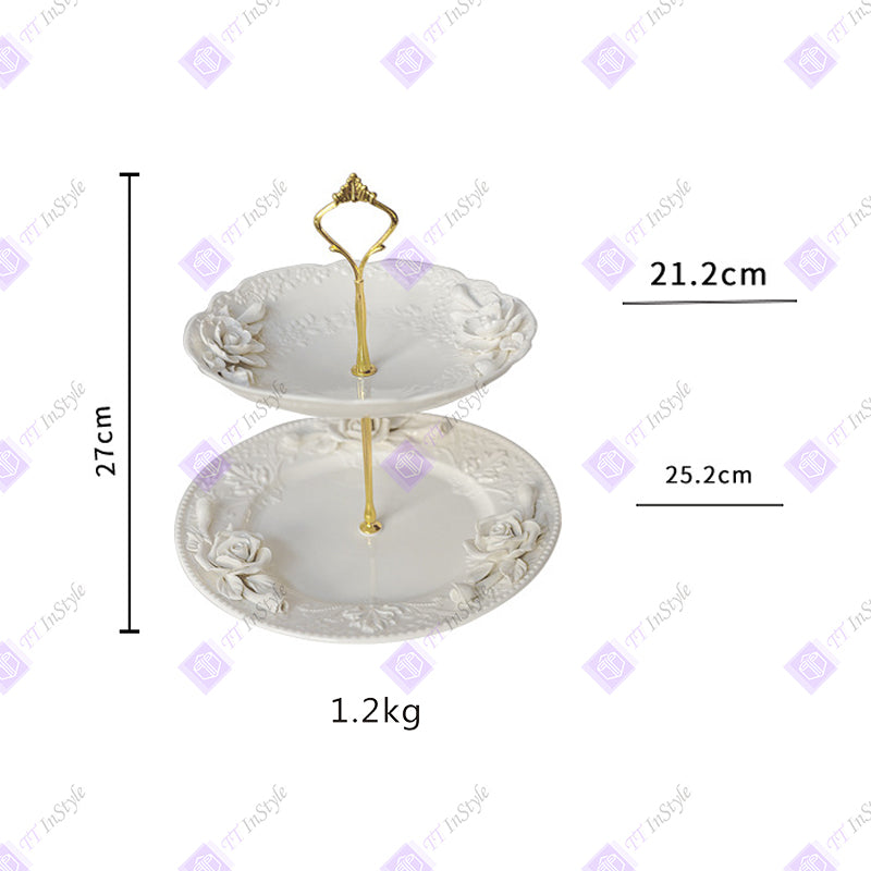 瓷器 - 精美艺术雕刻花卉厨房用具、餐具、茶具
