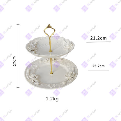 瓷器 - 精美艺术雕刻花卉厨房用具、餐具、茶具