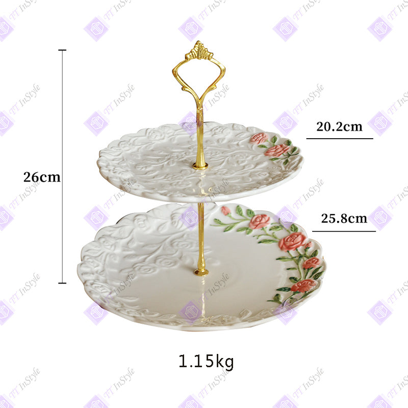 瓷器 - 法式花卉甜点盘