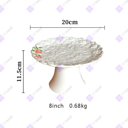瓷器 - 法式花卉甜点盘
