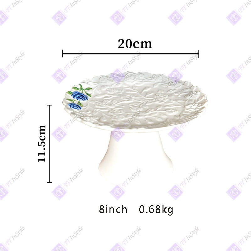 瓷器 - 法式花卉甜点盘