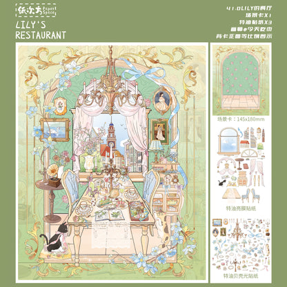 Lily’s Secret Cottage DIY 3D Scene Sticker Collection - 4 lovely Miniature Scenes