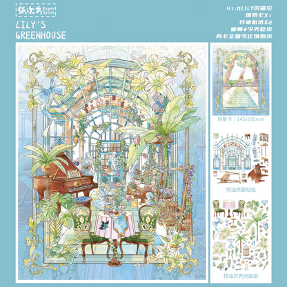Lily’s Secret Cottage DIY 3D Scene Sticker Collection - 4 lovely Miniature Scenes