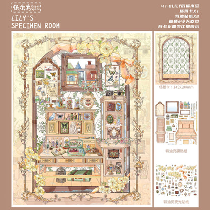 Lily’s Secret Cottage DIY 3D Scene Sticker Collection - 4 lovely Miniature Scenes
