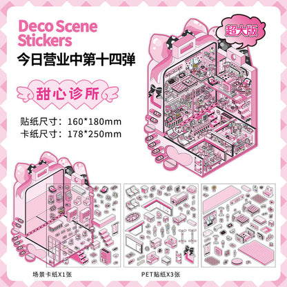 Bizarre City Workshop DIY 3D Scene Sticker Collection - 4 Cute Miniature Scenes