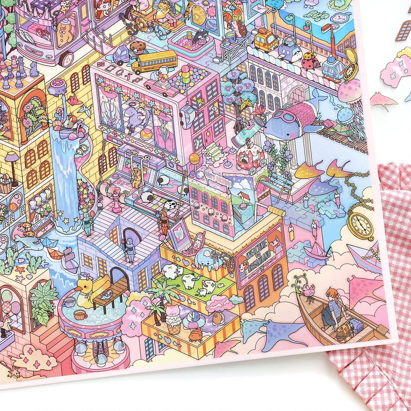 Fantasy City DIY 3D Scene Stickers lovely Miniature Scene