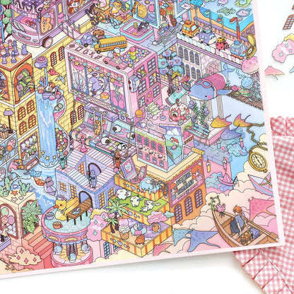 Fantasy City DIY 3D Scene Stickers lovely Miniature Scene