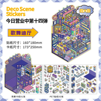 Bizarre City Workshop DIY 3D Scene Sticker Collection - 4 Cute Miniature Scenes