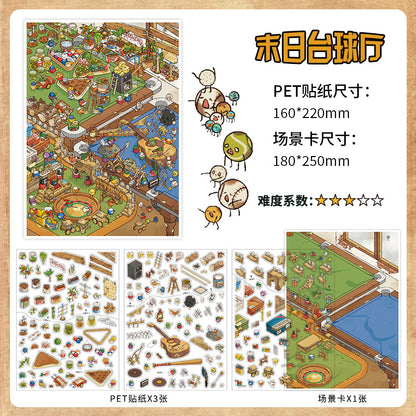 Post-Apocalyptic Ruin DIY 3D Scene Sticker Collection - 2 lovely Miniature Scenes