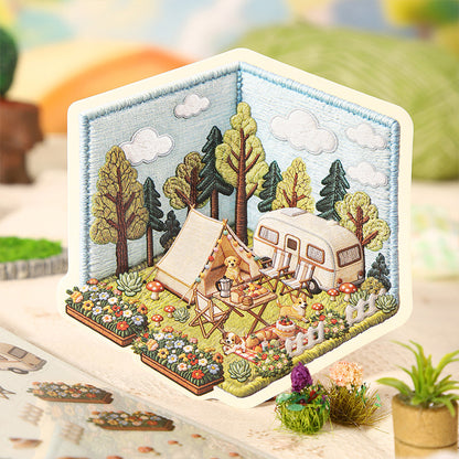 Xiuzhen Spring A  Creative DIY 3D Scene Stickers Collection- 4 Cute Miniature Scenes
