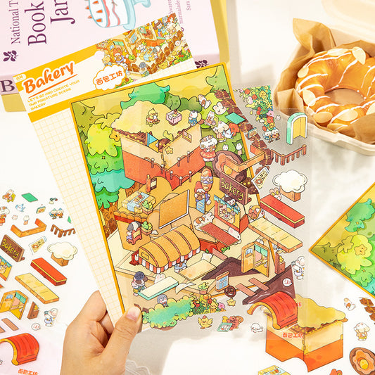 Bakery  DIY 3D Scene Stickers lovely Miniature Scene