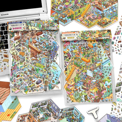Daily Town DIY 3D Scene Sticker Collection - 2 lovely Miniature Scenes