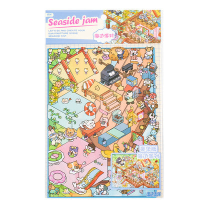 Happy Town DIY 3D Scene Sticker Collection - 2 lovely Miniature Scenes