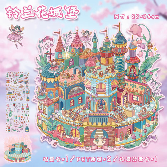 YL160 Timeless Dreams DIY 3D Scene Stickers Collection- 9 Cute Miniature Scenes
