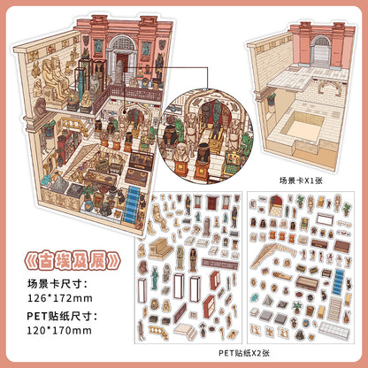 Gallery Scene Collection DIY 3D Scene Sticker Collection - 4 Cute Miniature Scenes