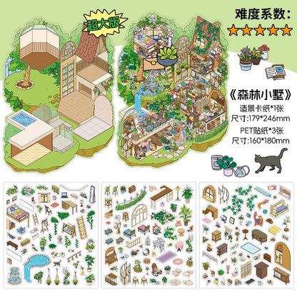 Wood Wave Dwelling DIY 3D Scene Sticker Collection - 2 lovely Miniature Scenes