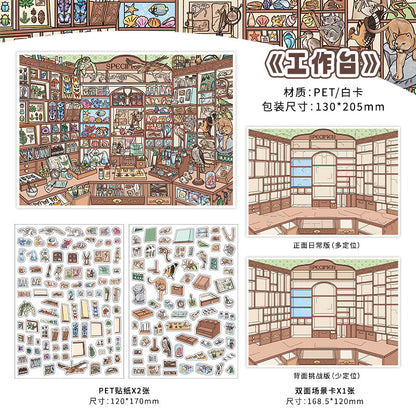 Life Gallery DIY 3D Scene Stickers Collection - 4 Cute Miniature Scenes