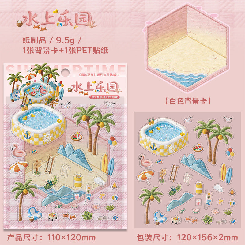 Xiuzhen Spring B  Creative DIY 3D Scene Stickers Collection- 4 Cute Miniature Scenes