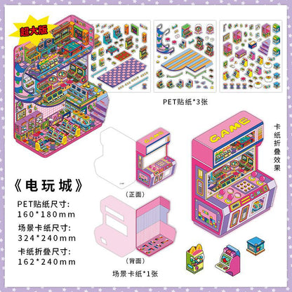 Urban Fun Spot DIY 3D Scene Sticker Collection - 3 Cute Miniature Scenes