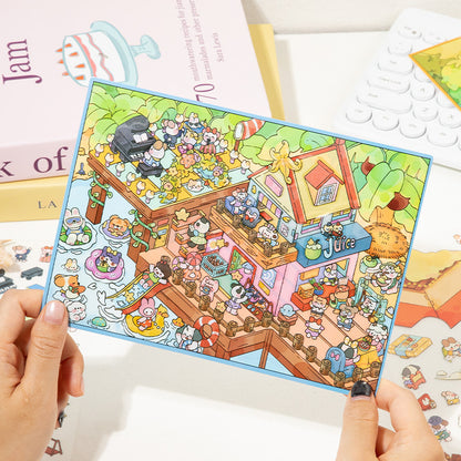 Happy Town DIY 3D Scene Sticker Collection - 2 lovely Miniature Scenes