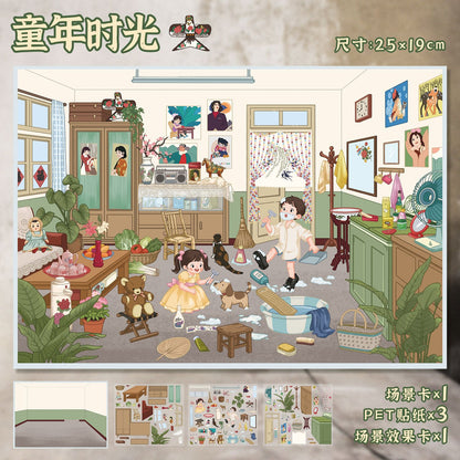 YL160 Timeless Dreams DIY 3D Scene Stickers Collection- 9 Cute Miniature Scenes