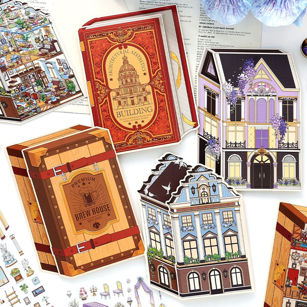 My Little House DIY 3D Scene Sticker Collection - 4 lovely Miniature Scenes