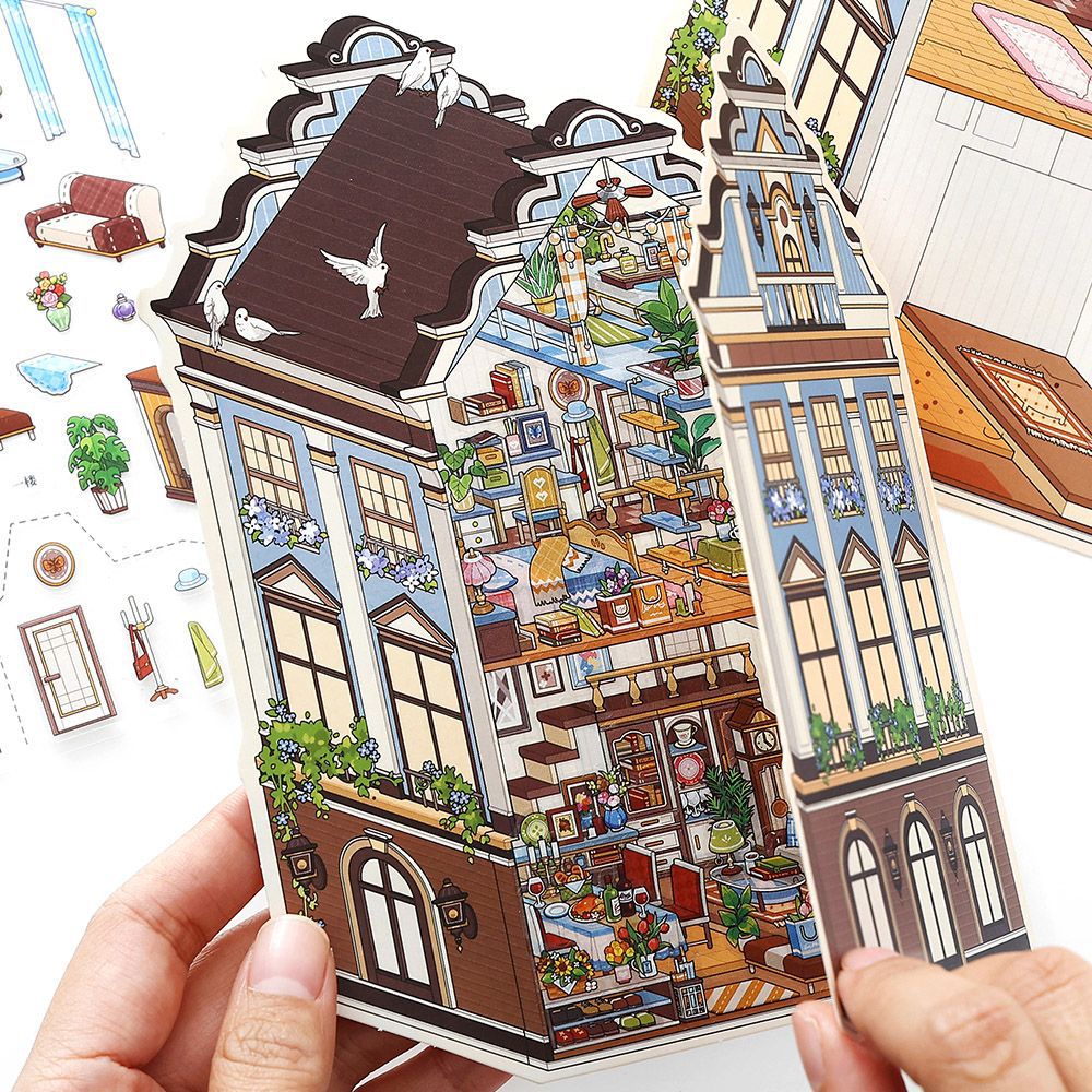 My Little House DIY 3D Scene Sticker Collection - 4 lovely Miniature Scenes