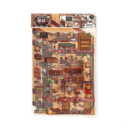 My Little House DIY 3D Scene Sticker Collection - 4 lovely Miniature Scenes
