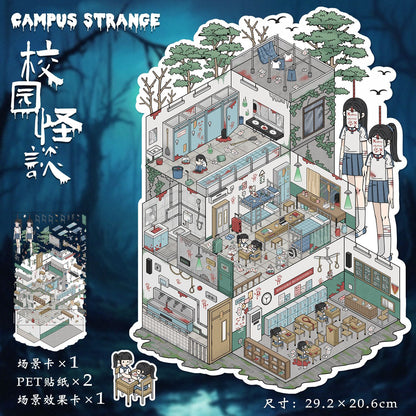 YL160 Fantasy Worlds DIY 3D Scene Stickers Collection- 9 Cute Miniature Scenes