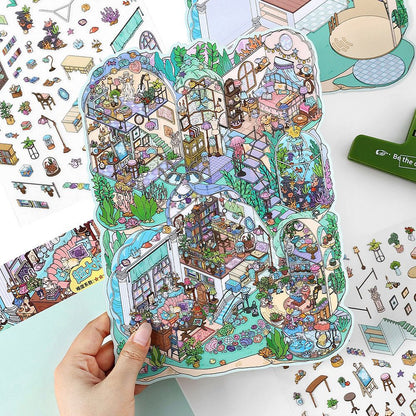 Wood Wave Dwelling DIY 3D Scene Sticker Collection - 2 lovely Miniature Scenes