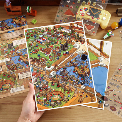 Post-Apocalyptic Ruin DIY 3D Scene Sticker Collection - 2 lovely Miniature Scenes