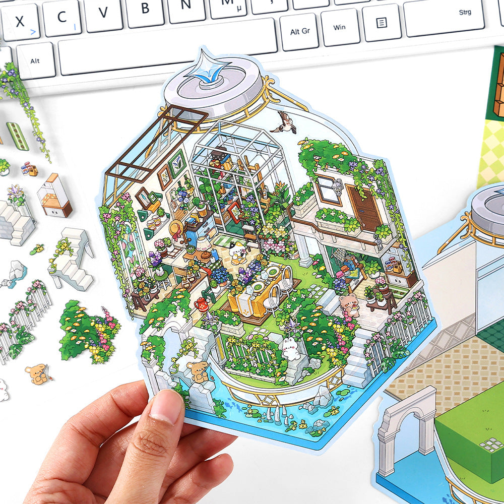 Starry Sea Market DIY 3D Scene Stickers Collection- 4 Cute Miniature Scenes
