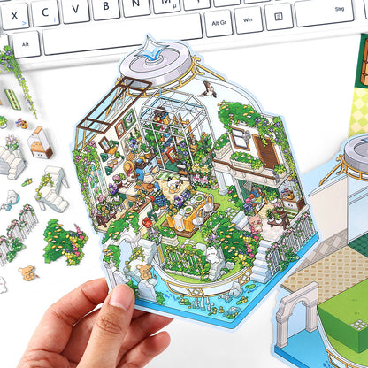 Starry Sea Market DIY 3D Scene Stickers Collection- 4 Cute Miniature Scenes