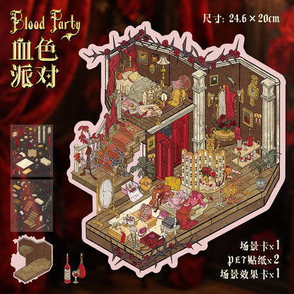 YL160 Timeless Dreams DIY 3D Scene Stickers Collection- 9 Cute Miniature Scenes