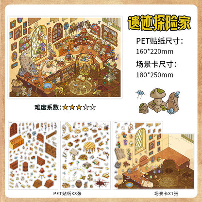 Post-Apocalyptic Ruin DIY 3D Scene Sticker Collection - 2 lovely Miniature Scenes