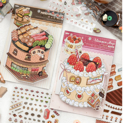 Food Exploration DIY 3D Scene Sticker Collection - 2 lovely Miniature Scenes