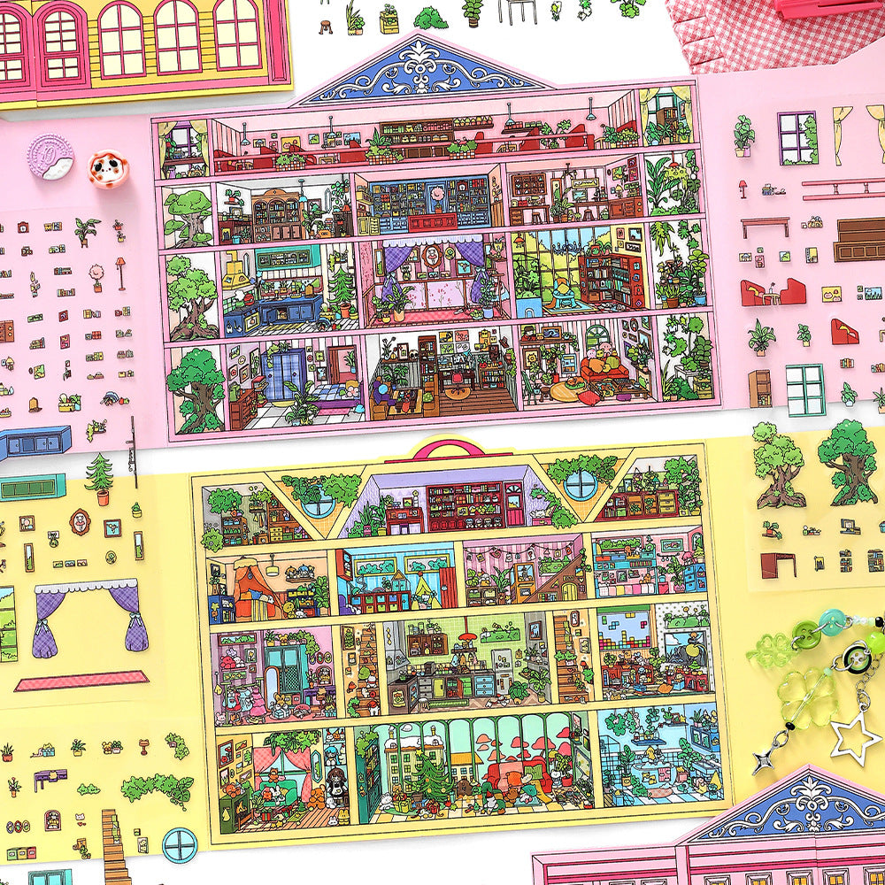 Sweet Dream Residential Community DIY 3D Scene Stickers Collection- 2 Cute Miniature Scenes