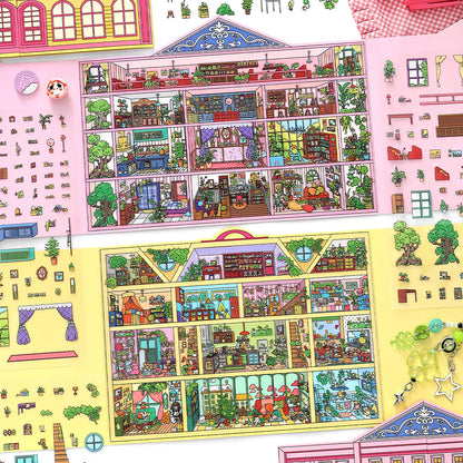 Sweet Dream Residential Community DIY 3D Scene Stickers Collection- 2 Cute Miniature Scenes