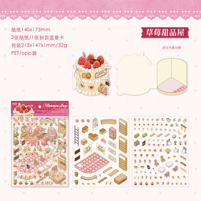Food Exploration DIY 3D Scene Sticker Collection - 2 lovely Miniature Scenes