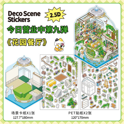 Mountain and Sea Star Club DIY 3D Scene Sticker Collection - 4 Cute Miniature Scenes
